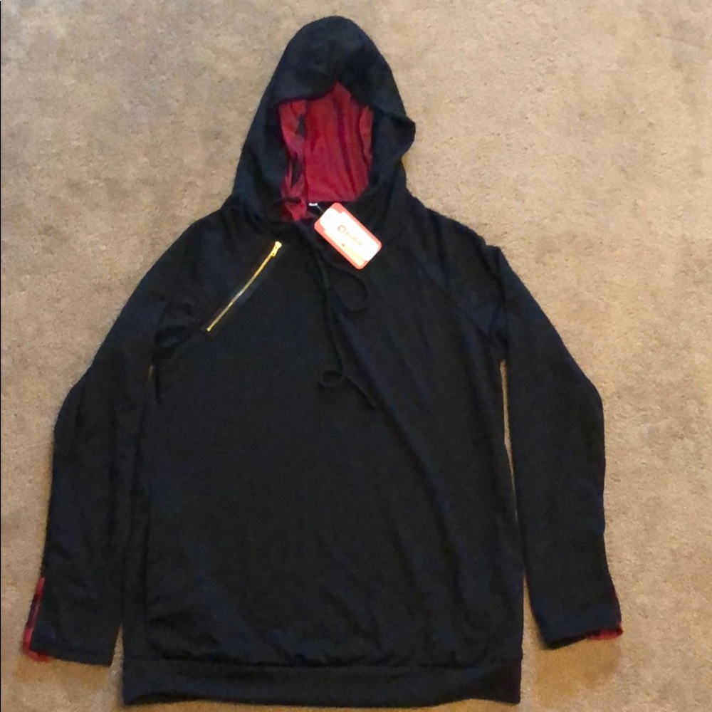 Black and Red Buffalo Plaid Hoodie